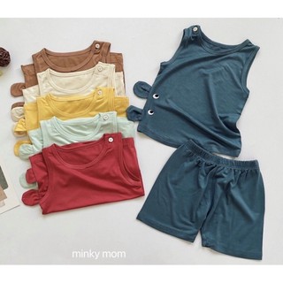 Bộ ba lỗ cho bé trai,bộ ba lỗ thun lạnh minkymom