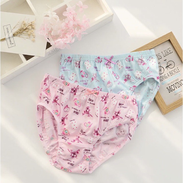 Sf Quần Lót Tam Giác Chất Liệu Cotton In Hình Hoạt Hình Dễ Thương Dành Cho Bé Gái