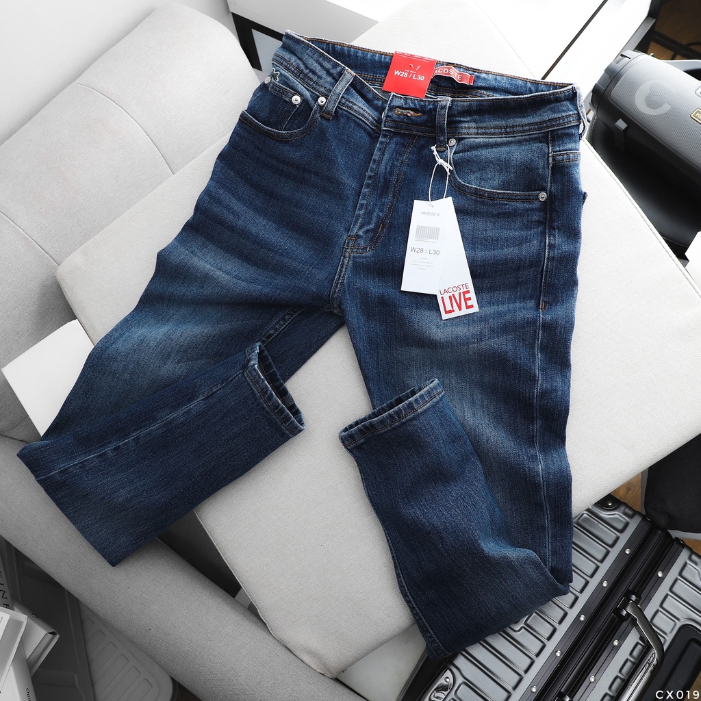 Quần jean dài nam Lcst Blue wash dư xịn,Form Slimfit,chất vải co dãn,ống quần 15 - 18cm,hàng VNXK-CX019