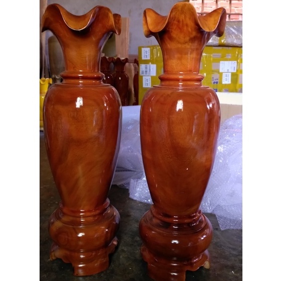 Cặp lục bình gỗ tràm cao 61 x 20 cm