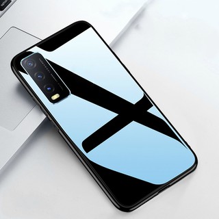 Ốp Lưng Tích Hợp Kính Cường Lực Viền Silicon Chống Sốc Dùng Cho Vivo Y20 / Y20I / Y20S / Y12S