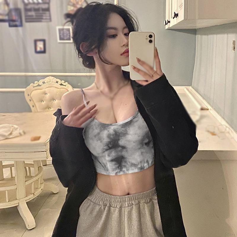 Áo Croptop Sát Nách Nhuộm Màu Kiểu Hàn Quốc Cá Tính