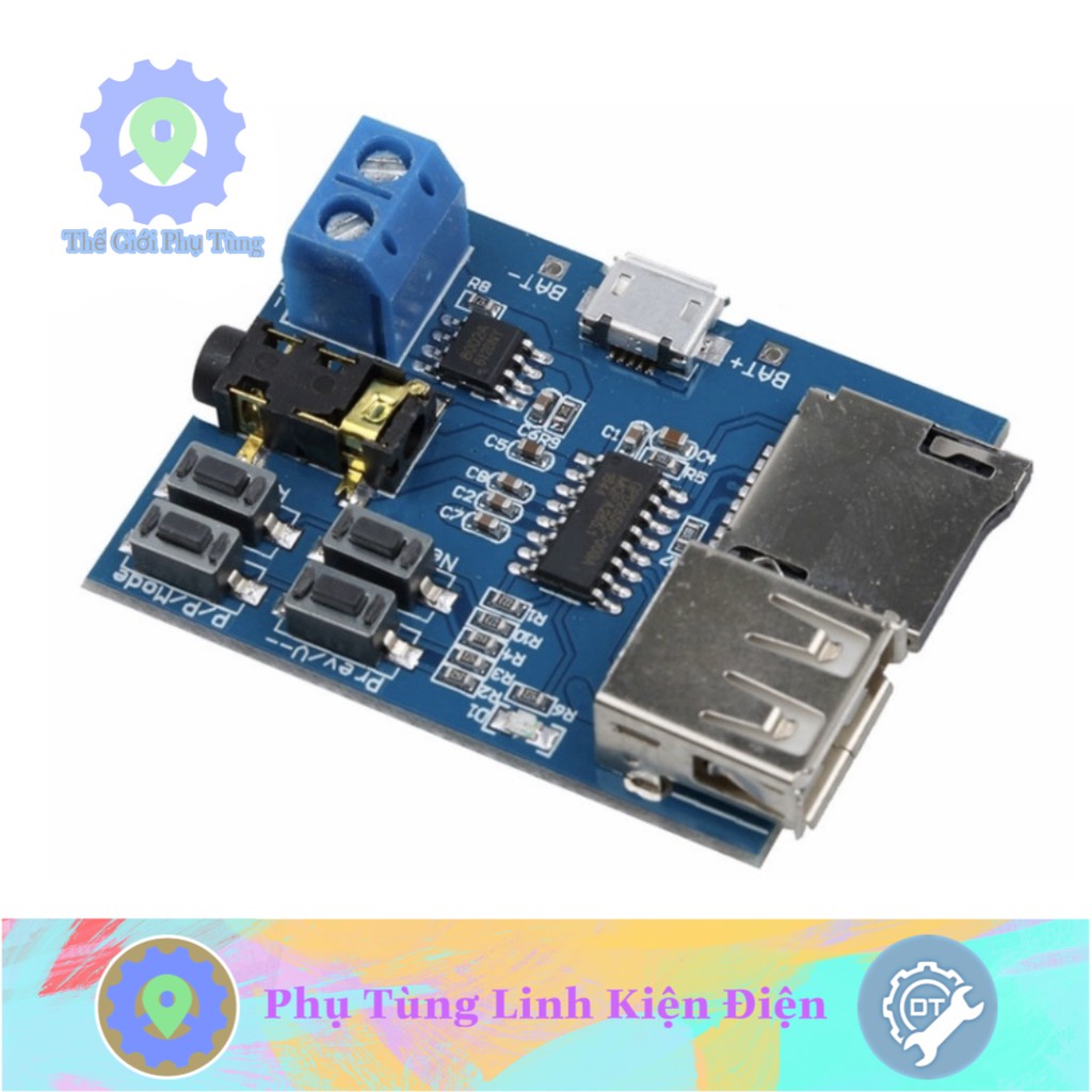 Mạch Giải Mã Âm Thanh Thẻ Nhớ - USB Có Khuyết Đại Âm Thanh 3w