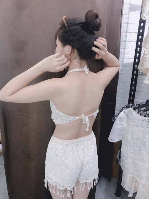 32- Set ren bikini đi biển quần tua rua 3 món (có bán rời)