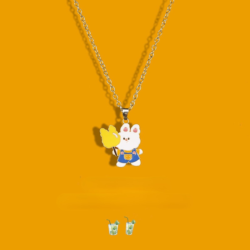Dây Chuyền Mặt Gấu Marshmallow Dễ Thương Phong Cách Hàn Quốc