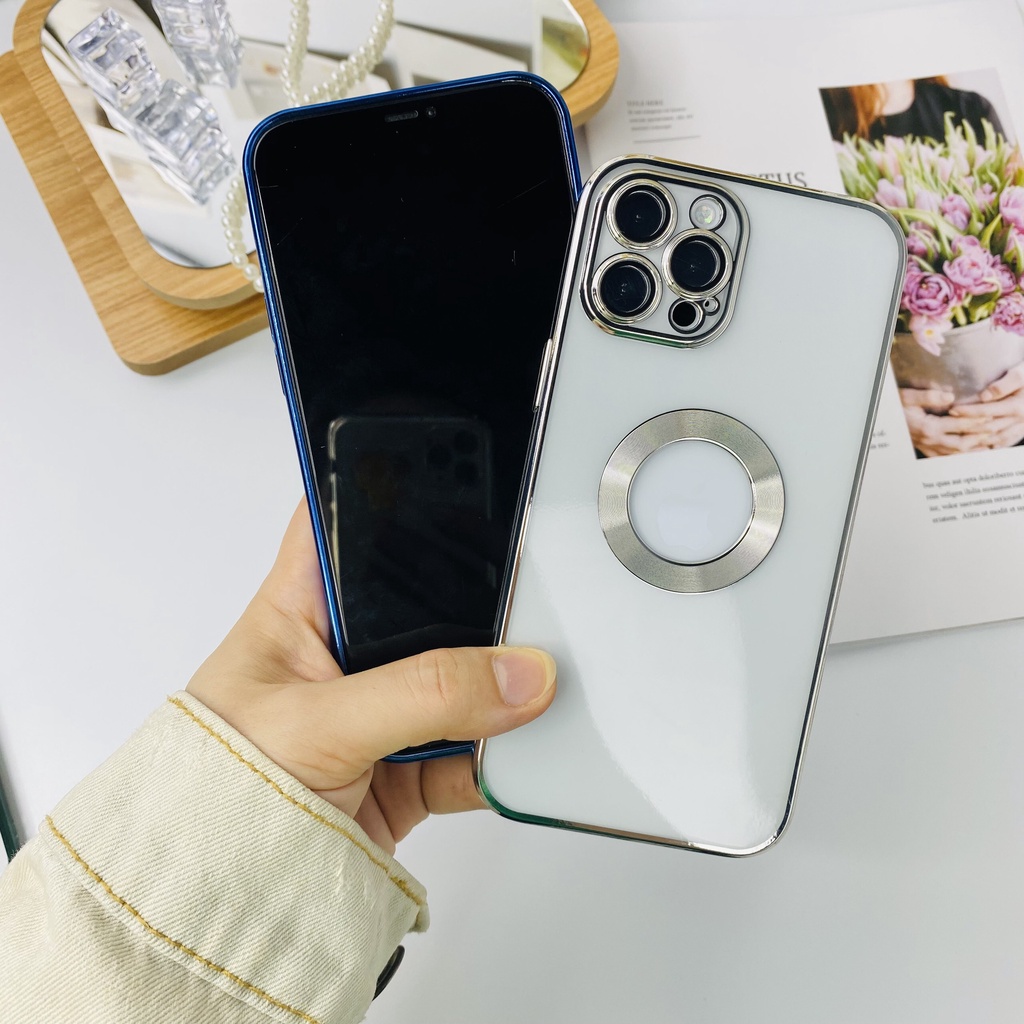 Ốp hở táo toả nhiệt viền si vuông có sẵn kính camera iphone 13/14/Pro/ProMax/Max/Plus/Prm