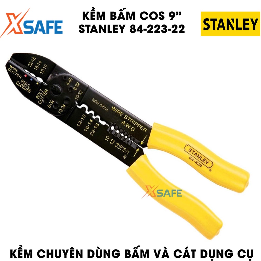 Kềm bấm cos 9 inch STANLEY 84-223-22 230mm Kìm bấm cos Stanley nhỏ gọn tiện lợi, hợp kim thép cao cấp chống gỉ