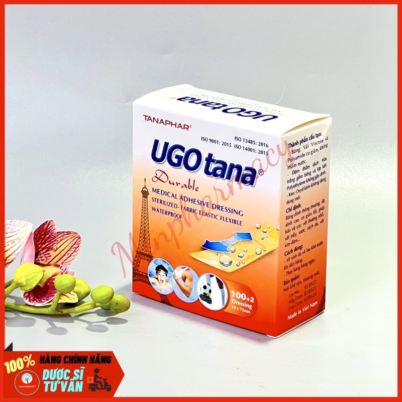 Băng Dính Cá Nhân Y Tế UGOTANA Đã Tiệt Trùng 1.9 x 7.2 cm Hộp 102 miếng - Minpharmacy