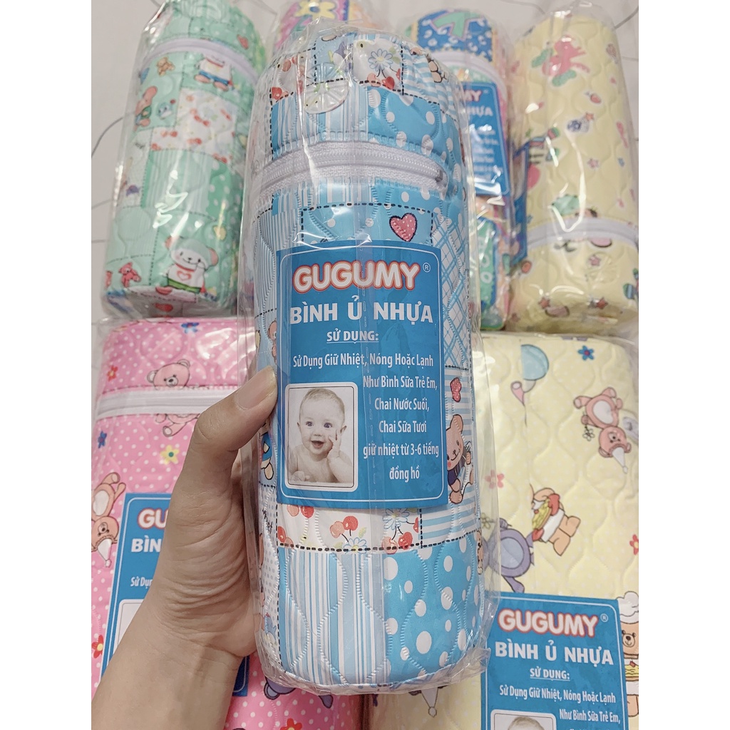 Bình ủ sữa giữ nhiệt đơn và đôi GUGUMY - PiPi cho bé đủ size 260ml - 330ml thích hợp cho cả cổ rộng và hẹp
