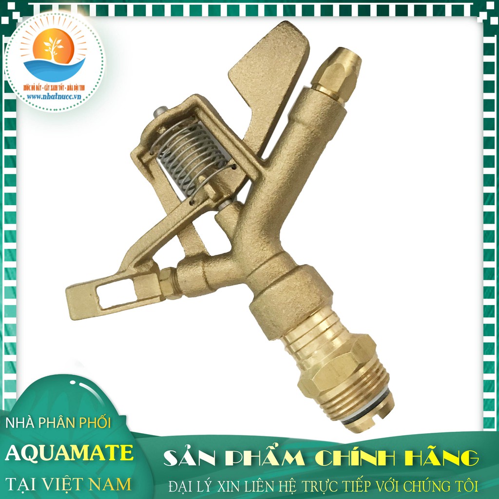 Bép  phun tưới Aquamate SW-P0130, cánh đập 2 tia có ren ngoài 34, bằng đồng thau