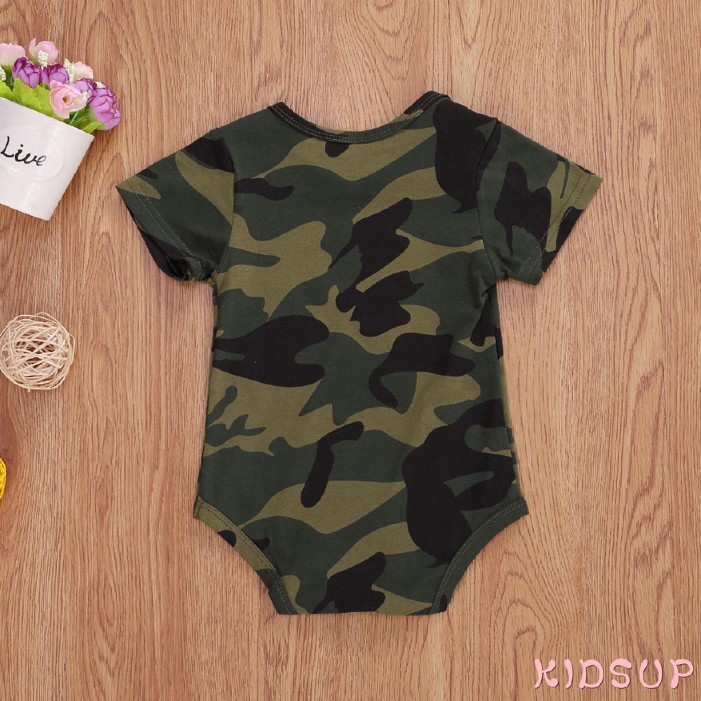 Bộ Áo Liền Quần Hoạ Tiết Camo Cho Bé Trai