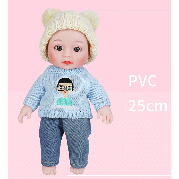 Búp Bê Nhựa Cao Cấp Nathaniel Trọc 25 cm cảm ứng âm thanh _  Silicone Reborn Baby 10 icnh  Doll