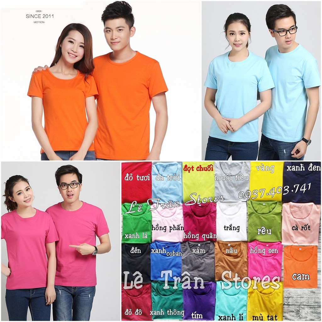 ÁO THUN ĐÔI ÁO THUN COUPLE TRƠN ÁO THUN ĐẸP GIÁ RẺ ÁO THUN NAM NỮ LÊ TRÂN STORES