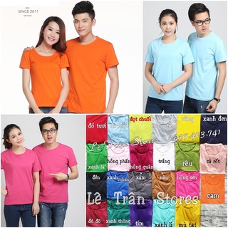 Hot Áo thun ĐÔi Áo thun couple trƠn Áo thun ĐẸp giÁ rẺ Áo thun nam nỮ lÊ trÂn stores chất lượng