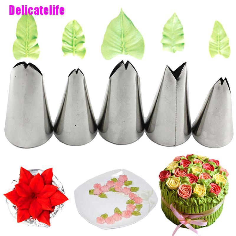Bộ 5 Đuôi Bắt Bông Kem Trang Trí Bánh Bằng Thép Không Gỉ
