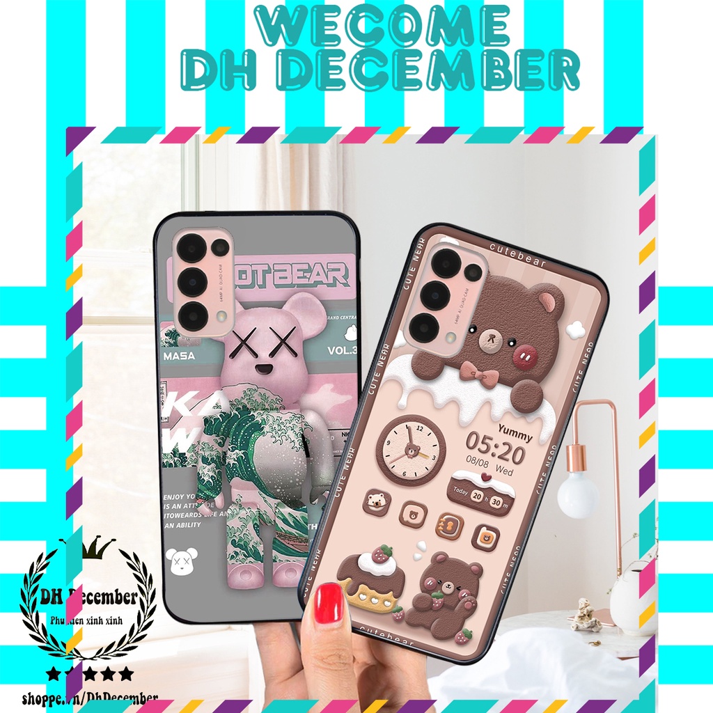 Ốp lưng Oppo RENO 5 in hình 3D GẤU HỒNG-GẤU BE3R -XINH XẺO CỰC ĐẸP