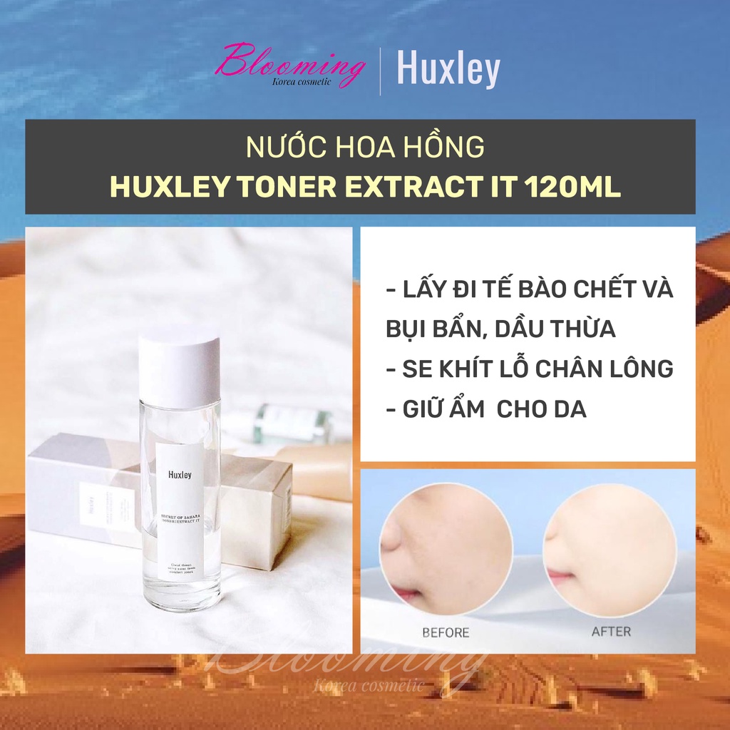 Bộ 3 Dưỡng Trắng Da, Giúp Da Mịn Màng, Cải Thiện Tone Da Sạm Màu Do Môi Trường Ô Nhiễm Huxley Brightening Trio BLOOMING