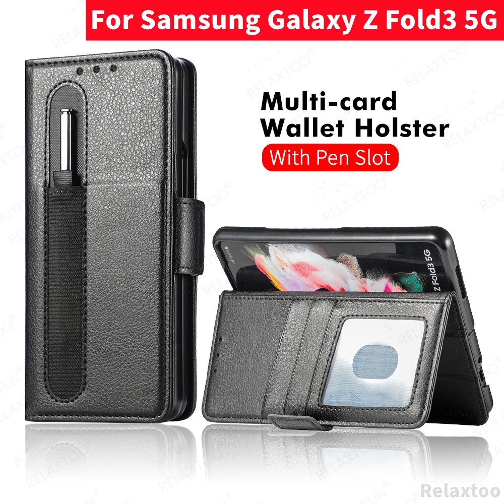 Bao da điện thoại có ngăn thẻ cho Samsung Galaxy Z Fold3 Fold4 Fold 3 5G Z Fold 4