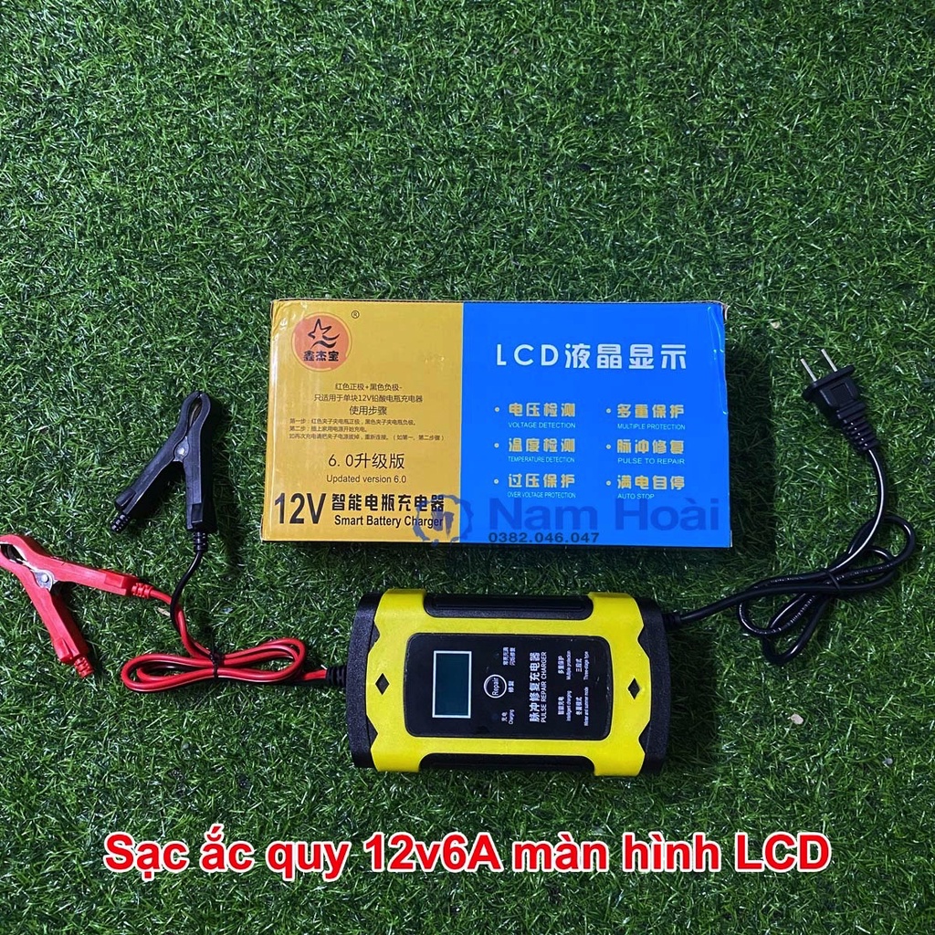 Sạc bình ắc quy ô tô xe máy 12V 2Ah - 100Ah tự ngắt khi đầy chức năng bảo dưỡng phục hồi ắc quy bằng khử sunfat