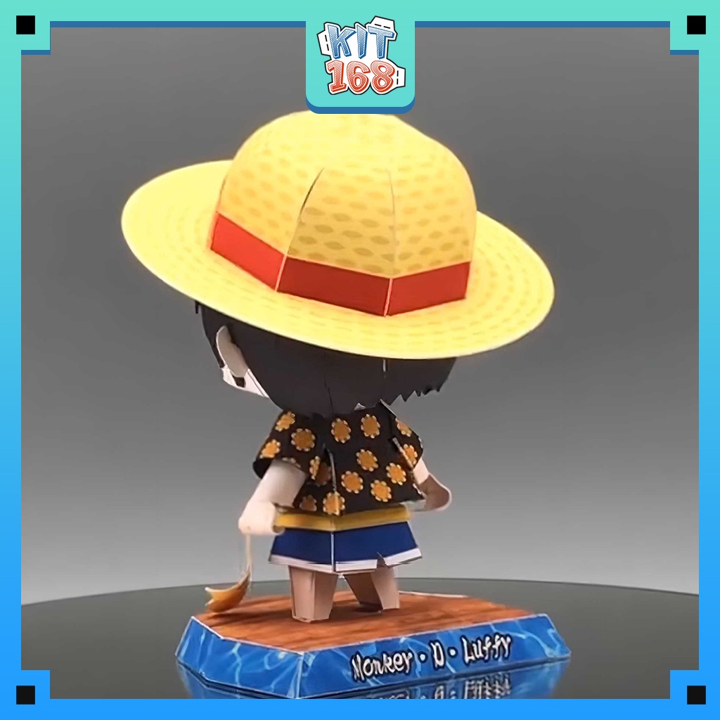 Mô hình giấy Anime Game Chibi Monkey D. Luffy ver 5 - One Piece + kit hộp trang trí