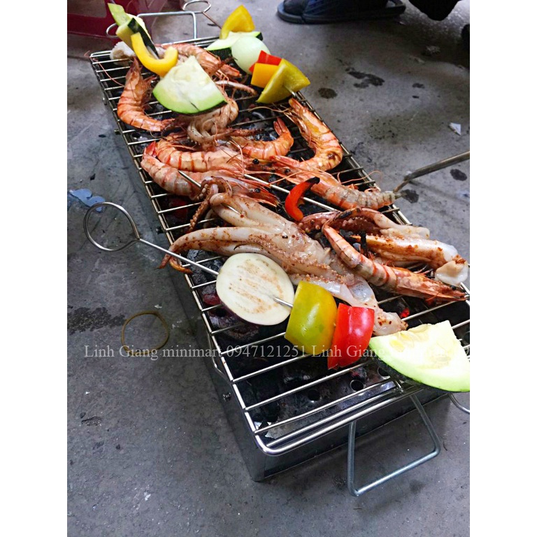 Khay nướng inox Bếp than nướng hoa hàng dày dặn Size 30cm 40cm và 50cm Thích hợp ăn BBQ