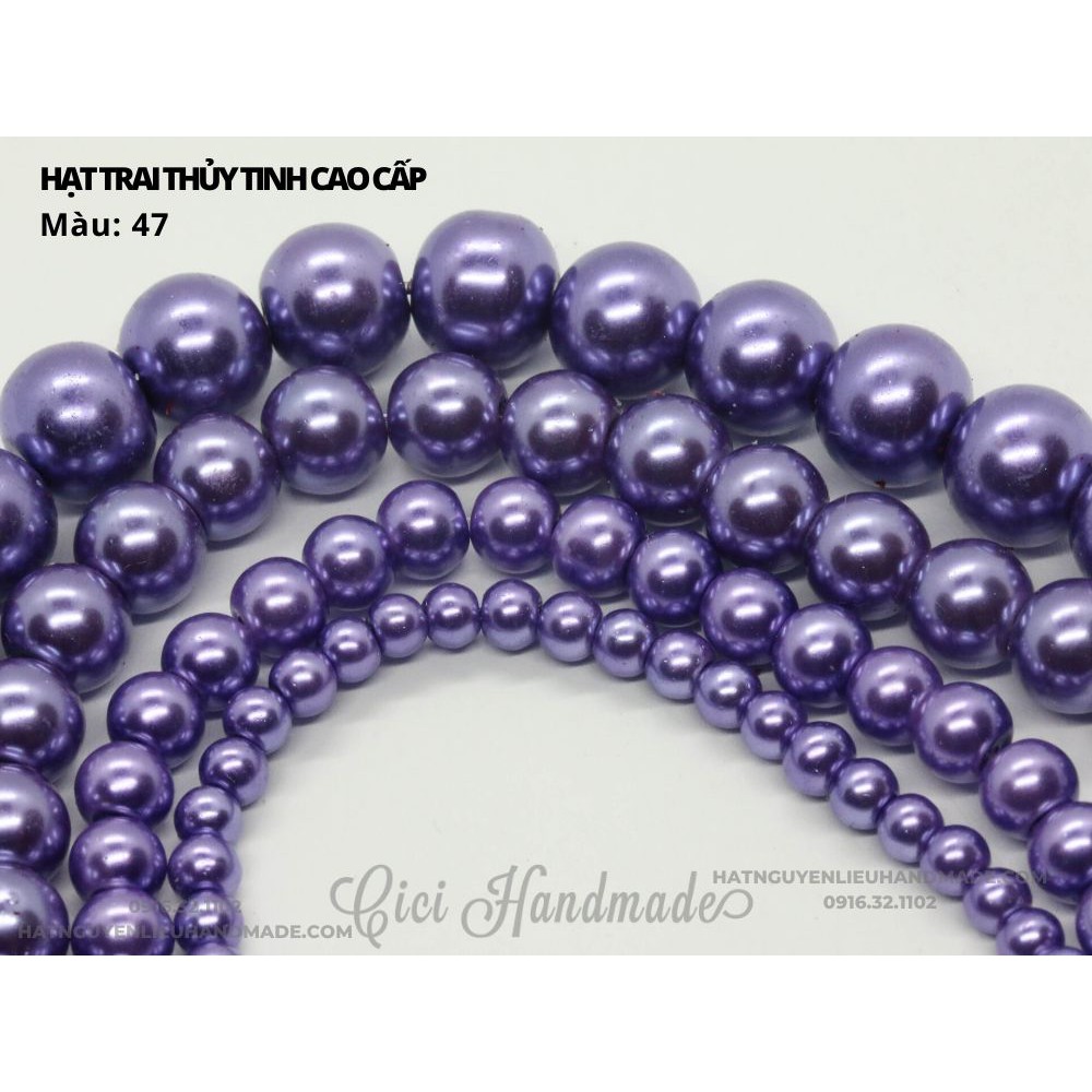 Túi lẻ Hạt trai nhân tạo thủy tinh size 4mm và 6mm 1/2 Cici Handmade chuyên hạt đá hạt pha lê cườm hạt trang sức tự làm