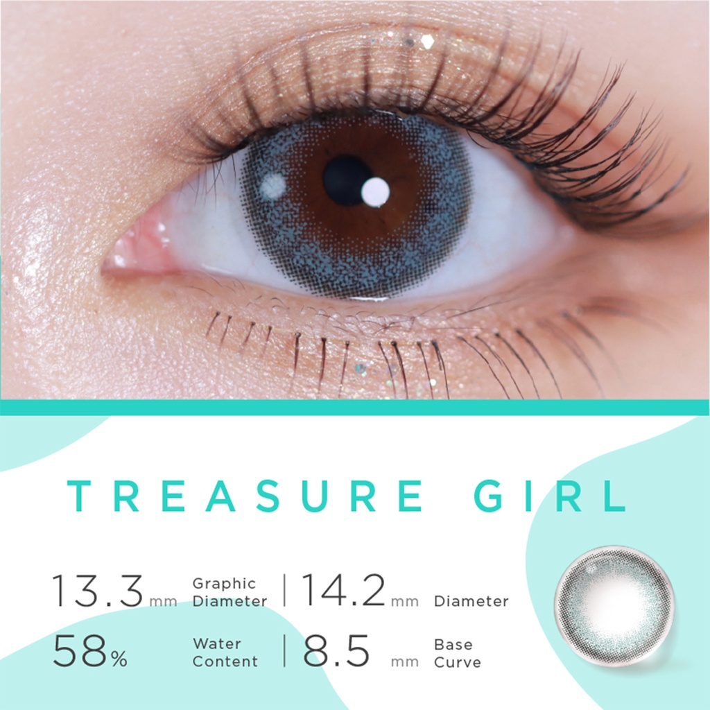 Hộp 10 kính áp tròng Moody dòng TREASURE GIRL trong bộ sưu tập He Doesn't Know thời trang dành cho nữ 14.2mm