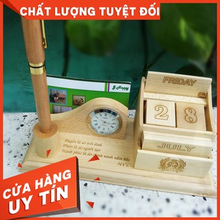[KHẮC THEO YÊU CẦU] Lịch gỗ để bàn ĐA NĂNG - Quà tặng sang trọng giá rẻ