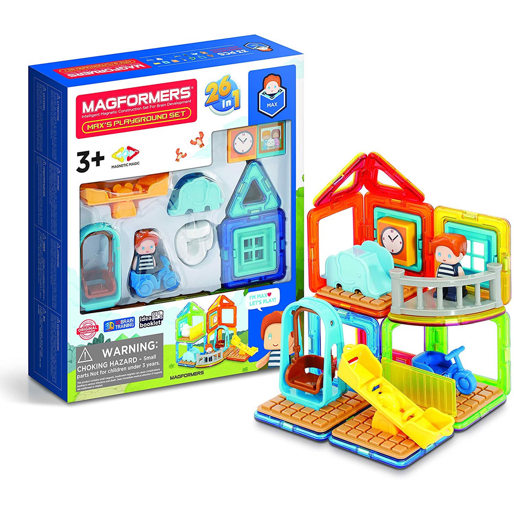 Đồ chơi xếp hình nam châm 3D Magformers - Bộ Khu vui chơi của Max 33 mảnh