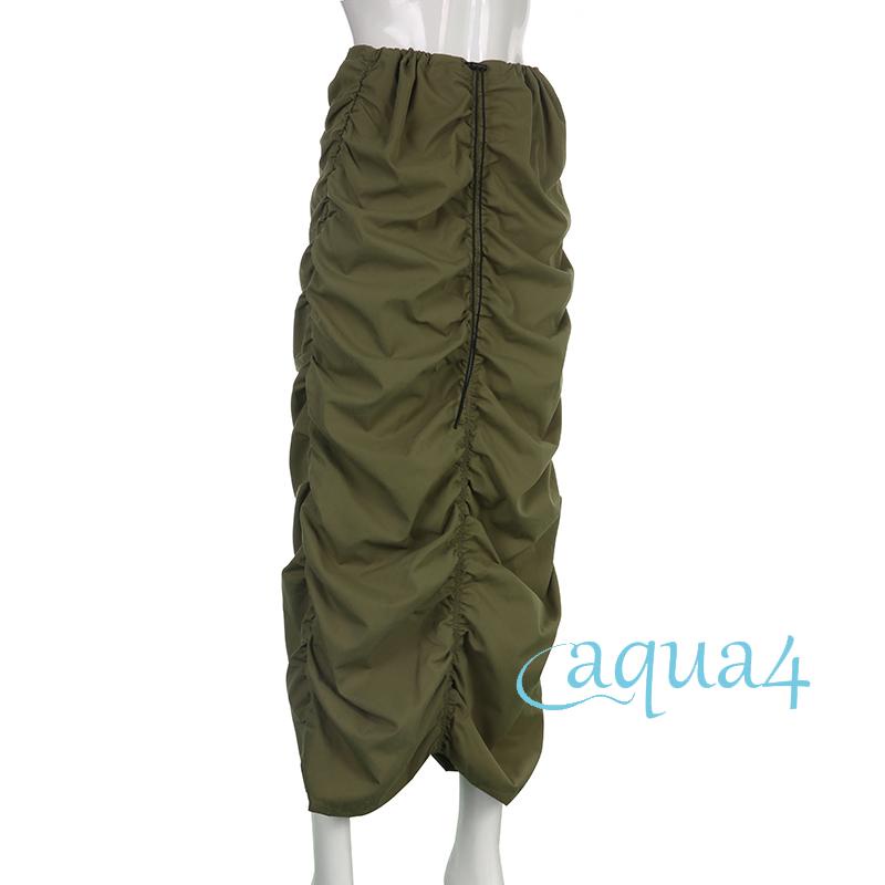 Chân Váy Baggy Dài 2000s Màu Xanh Lá Phong Cách Retro Harajuku Thời Trang Cho Nữ Y2K