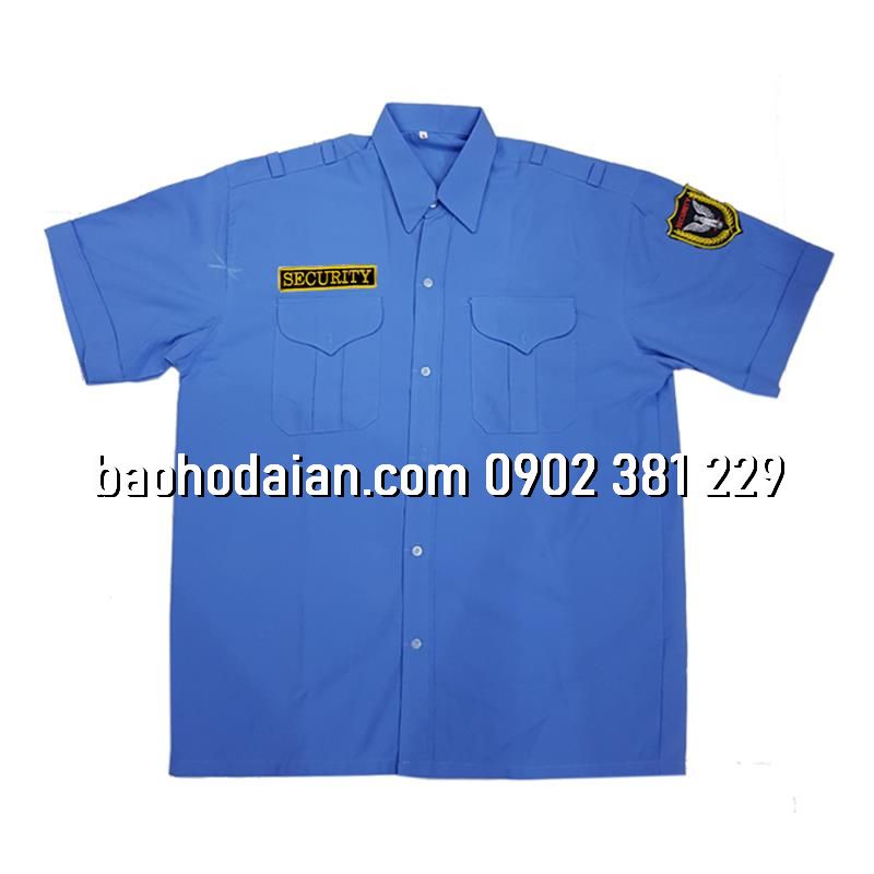 Áo bảo vệ cộc tay vải kate ford thấm hút mồ hôi kèm logo tay ngực