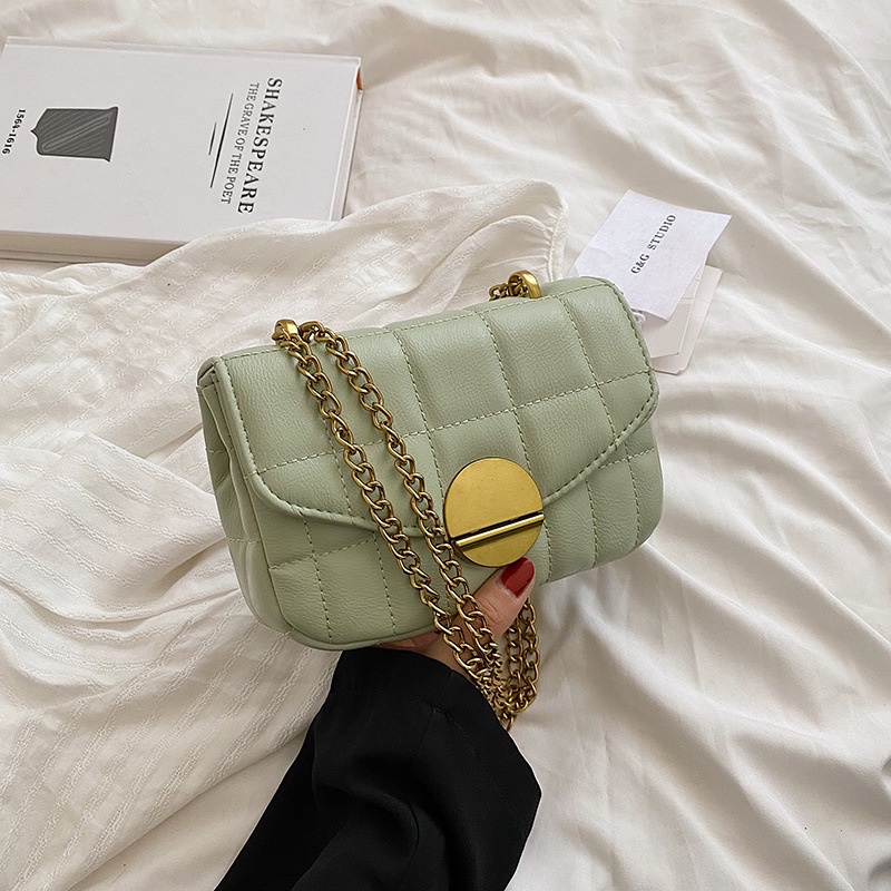 Túi Đeo Vai Hình Vuông Cỡ Nhỏ Phối Dây Xích Thời Trang Cho Nữ