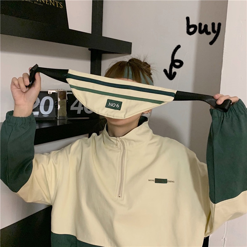 【ZHELIHANGFEI】Áo Thun POLO Tay Dài Dáng Rộng Bằng Cotton Nguyên Chất Phong Cách Preppy