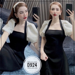 BIGSIZE NHUNG LÊ Đầm tay phối D924