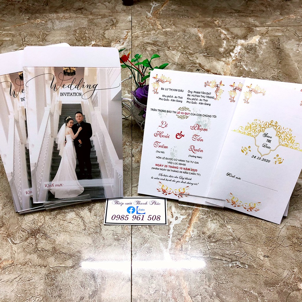 THIỆP CƯỚI PHONG BÌ IN ẢNH VIP