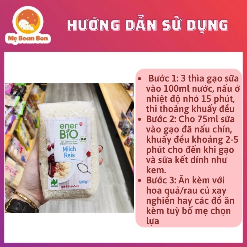 Gạo Sữa Ăn Dặm Hữu Cơ Rossman Đức 500 gam Cho Bé