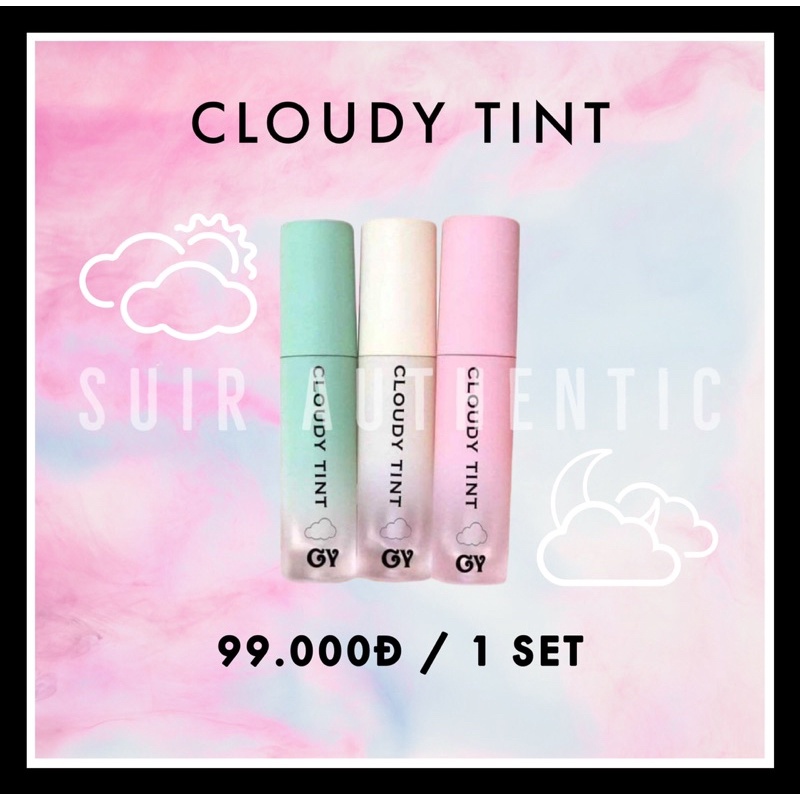 [ Tặng Kèm Sản Phẩm Dưỡng Da ] Set 3 Thỏi Son Tint Lì Cloudy Tint | BigBuy360 - bigbuy360.vn