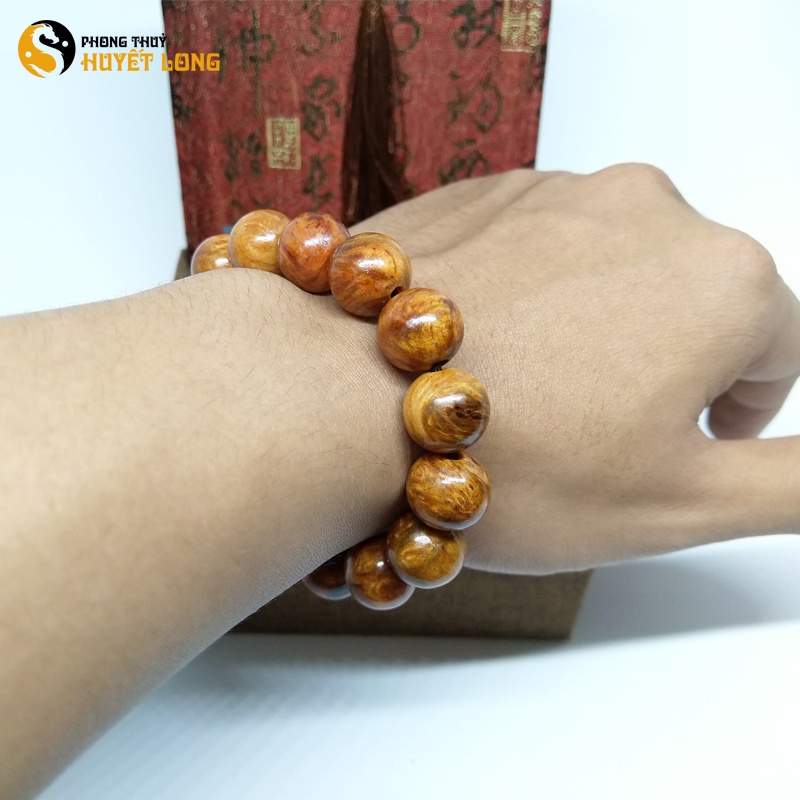 Chuỗi Hạt Gỗ Huyết Long Nu Indo Tự Nhiên Hạt Tròn, Vòng Tay Gỗ Huyết Rồng Phong Thủy