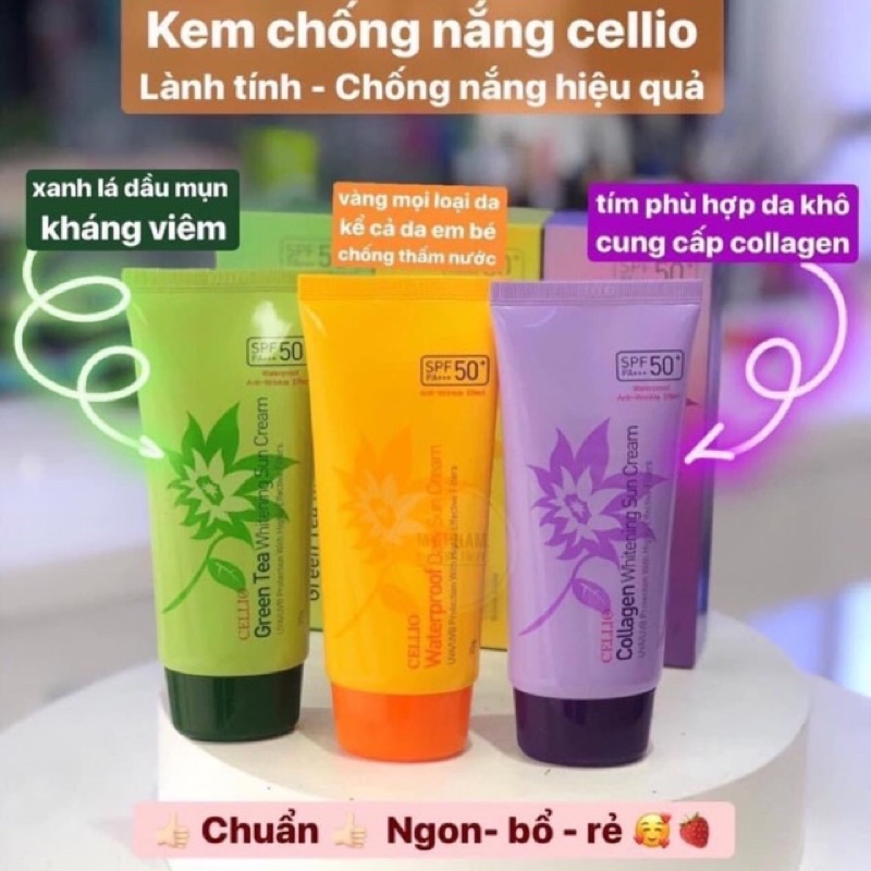 KEM CHỐNG NẮNG BẬT TONE CELLIO - HÀN QUỐC