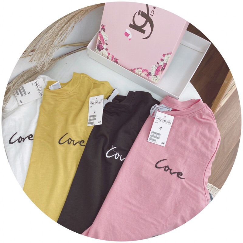 ÁO PHÔNG GIẤY LOVE CỔ TRÒN SIÊU NHẸ MÁT NỮ (HÌNH THẬT) | BigBuy360 - bigbuy360.vn