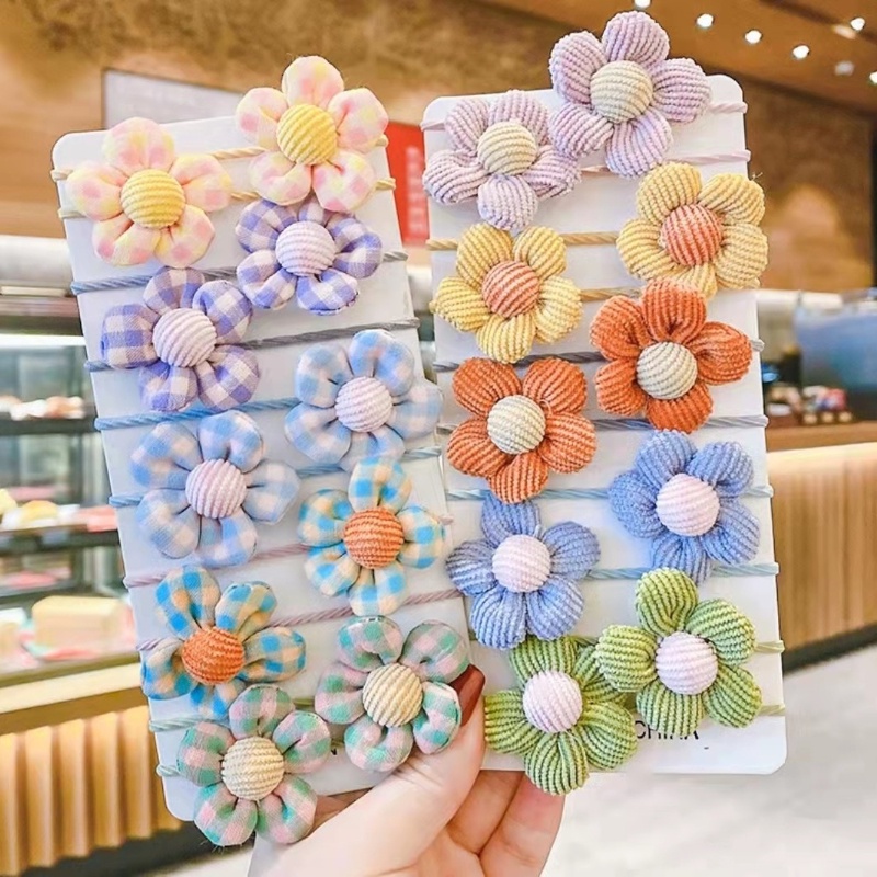 Dây Cột Tóc Cao Su Đính Hoa Phong Cách Hàn Quốc Dễ Thương Thời Trang Mùa Hè Cho Bé Gái