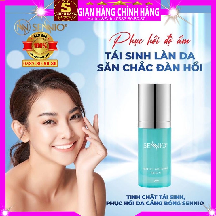 Tinh chất serum dưỡng trắng căng bóng da mặt Sennio hàn quốc tái sinh phục hồi chống lão hóa cho da dầu mụn khô nhạy cảm