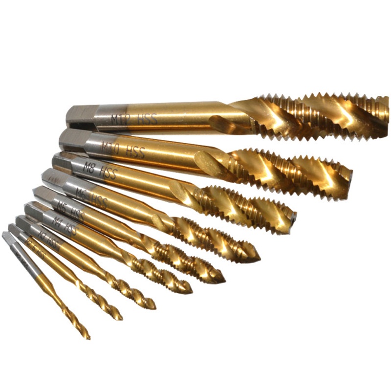 Bộ 9 Mũi Khoan Xoắn Tốc Độ Cao HSS M2-M12 Bằng Thép Titan