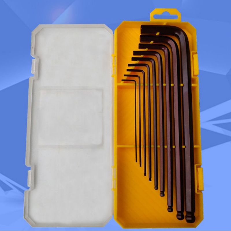 Bộ Lục Giác Chuôi Bi 9 Chi Tiết Bằng Thép Siêu Cứng Chống Bẻ Cong Uốn Gãy