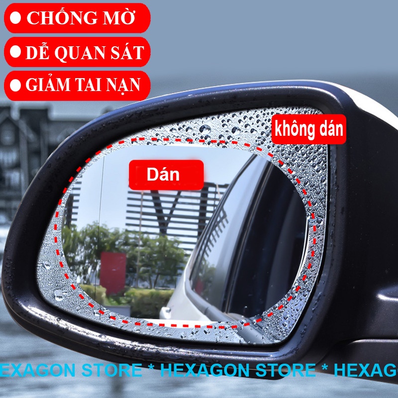 Bộ 2 Miếng Dán Kính Chống Đọng Nước, Sương Mờ Xe Ô Tô Xe Hơi