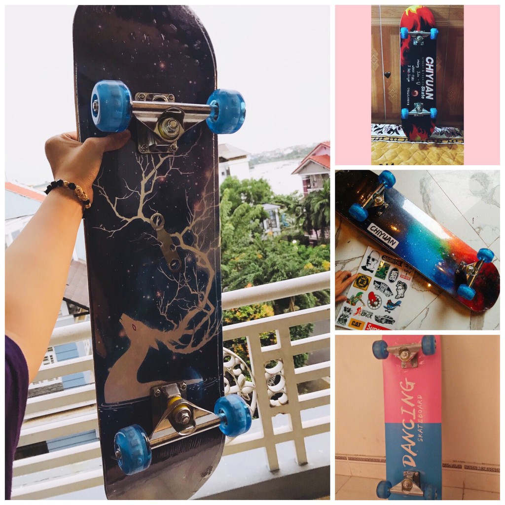 Ván Trượt Skateboard Thể Thao Phong Cách Bánh Xe Đèn Led Dành Cho Giới Trẻ