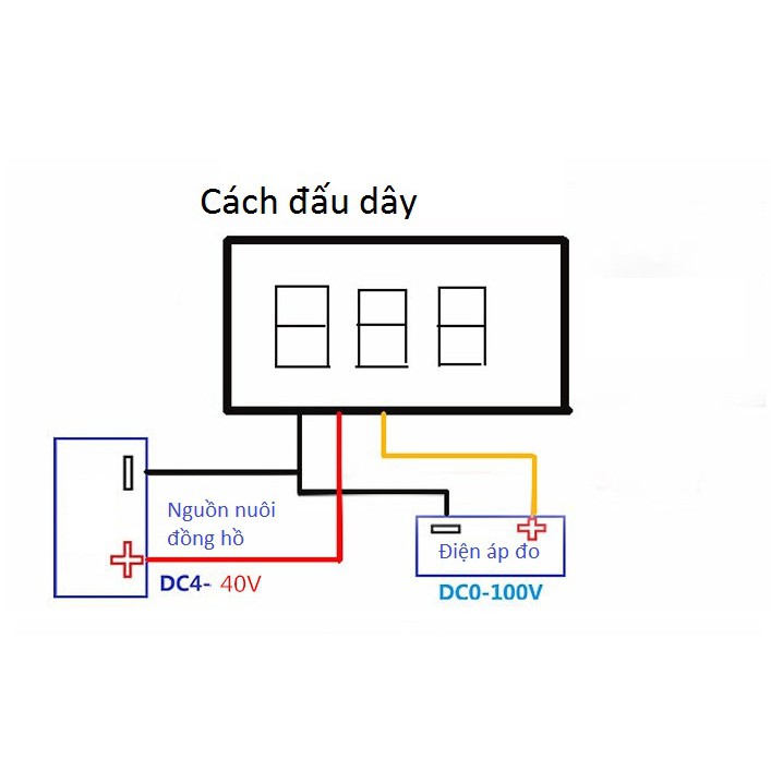 Modul LED 3 số 7 đoạn - Hiển thị điện áp 5-30VDC