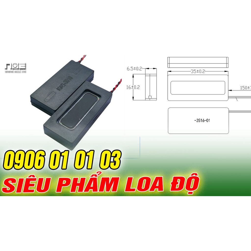 Loa độ laptop N3, hình chữ nhật DÀI 35 RỘNG 16 DÀY 5MM, ÂM THANH SIÊU HAY 8 ôm 3w - giá 1 chiếc
