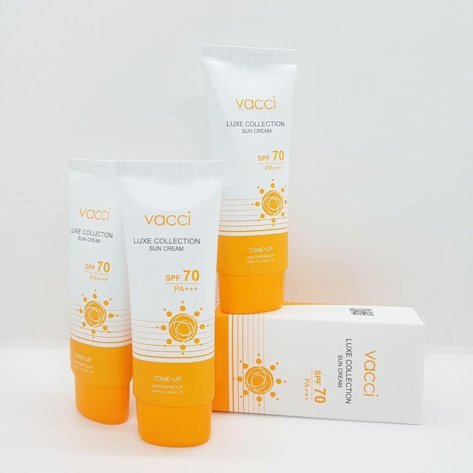 (Chính hãng, mẫu mới) Kem chống nắng mặt &amp; toàn thân Vacci SPF70