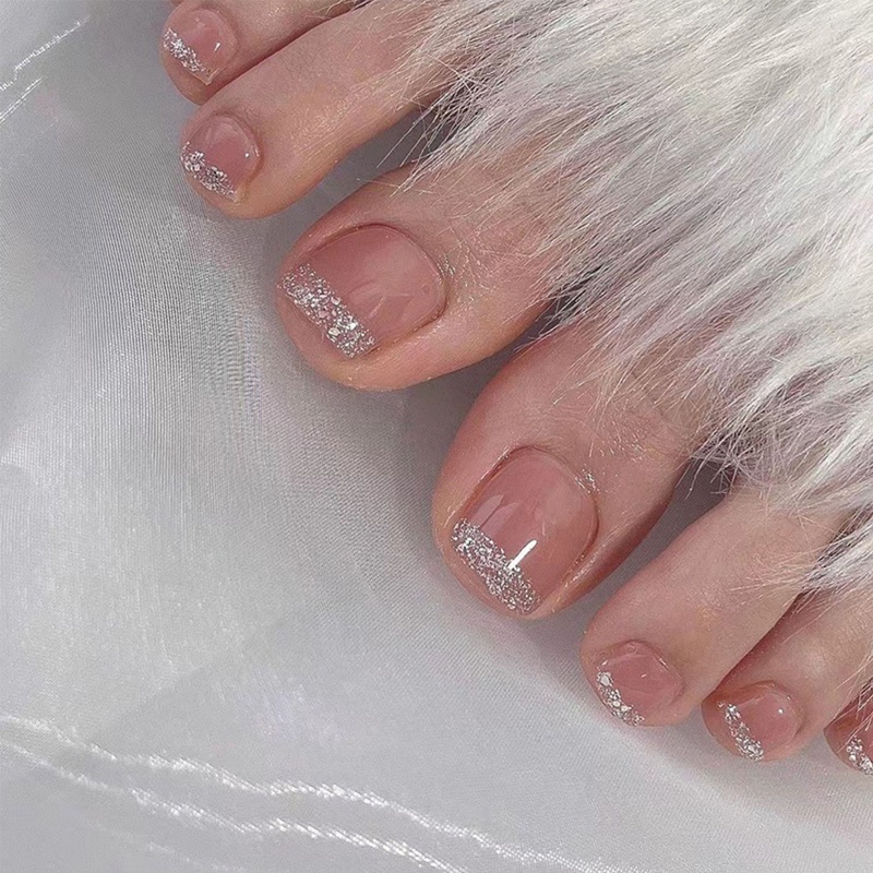 Móng Chân Giả Ngắn Bằng Acrylic Che Phủ Toàn Diện Dành Cho Nữ
